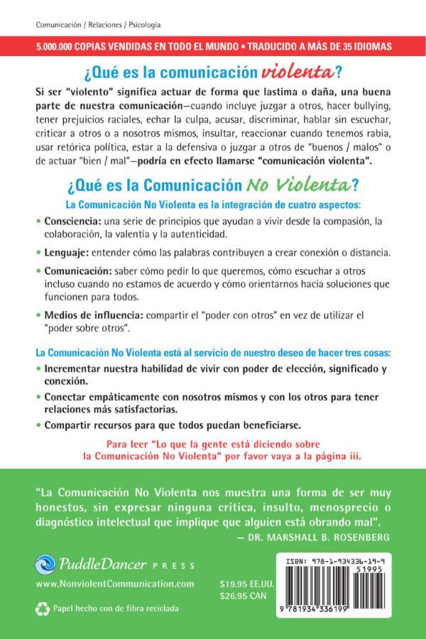 Comunicación no Violenta, back cover