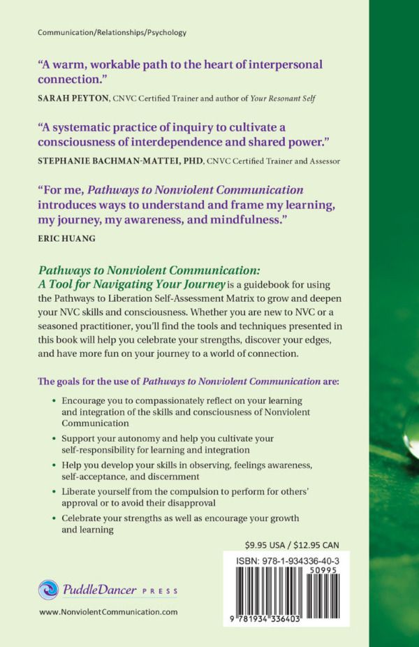 Pathways to Nonviolent Communication, back cover